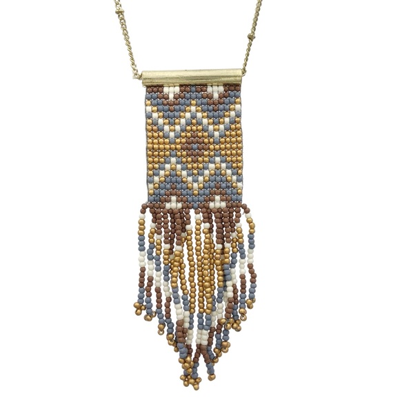 Fashion Jewelry Jewelry - Southwestern Seed Bead Tassel Fringe Long Necklace